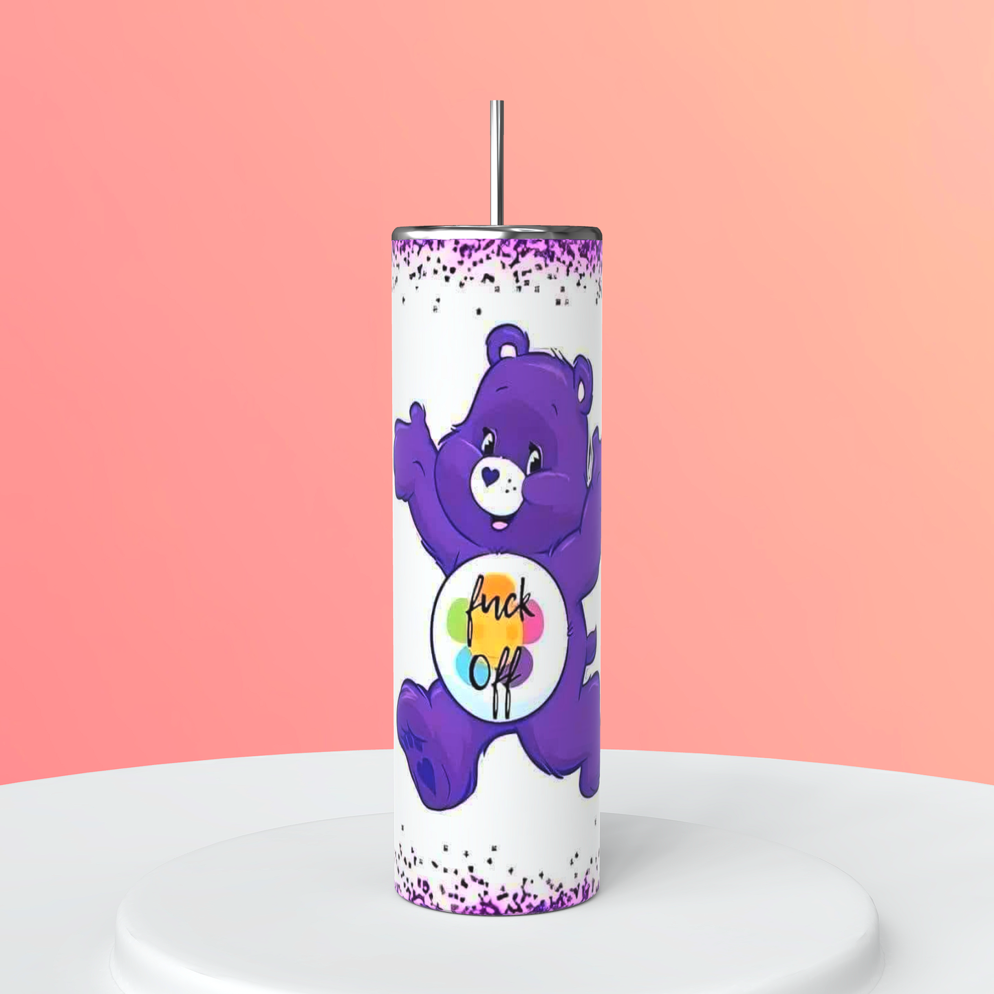 20oz Purple Swear Bear tumbler