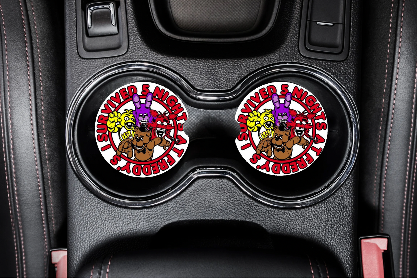 “I Survived FNAF” car coaster set