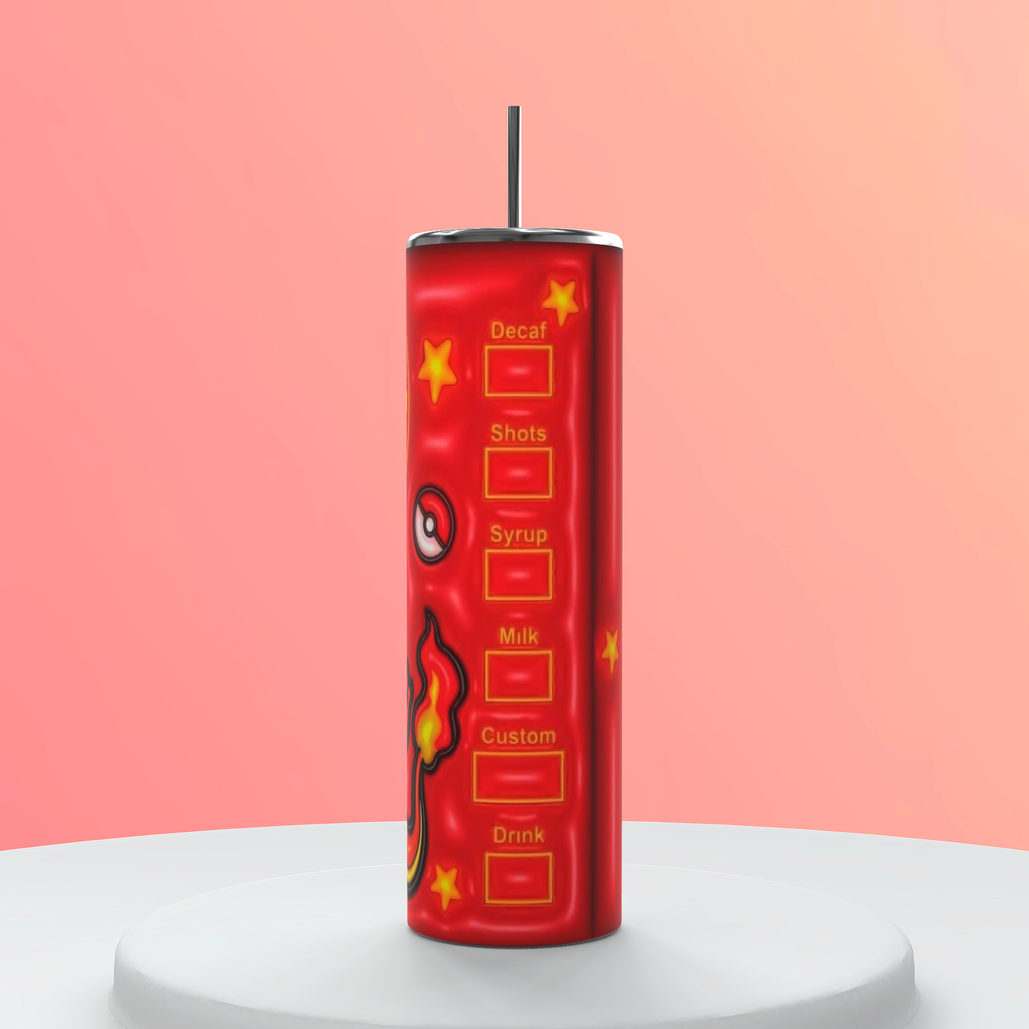 Puffy style Charizàrd skinny sublimation tumbler