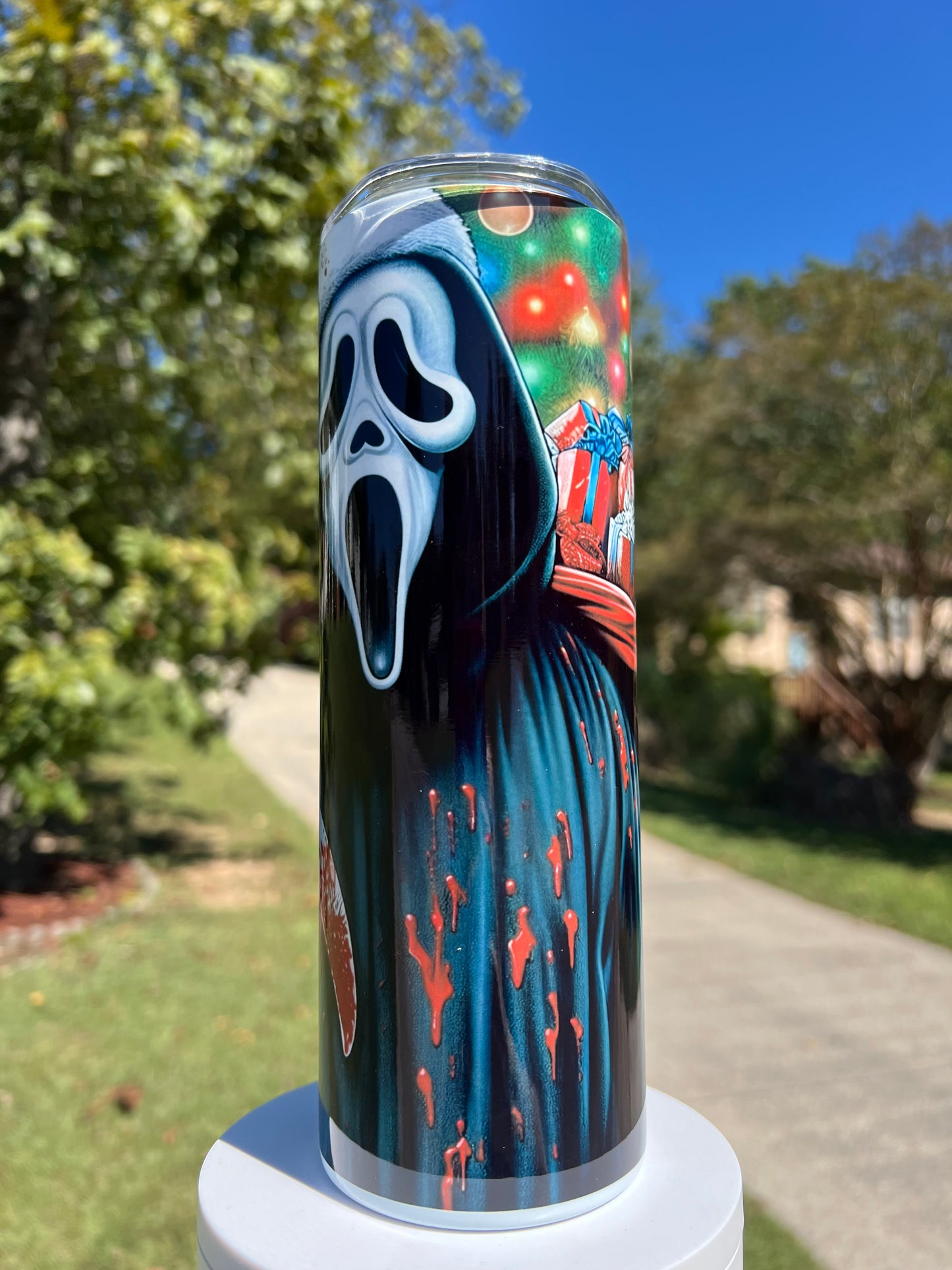 Ghostface Santa mashup tumbler