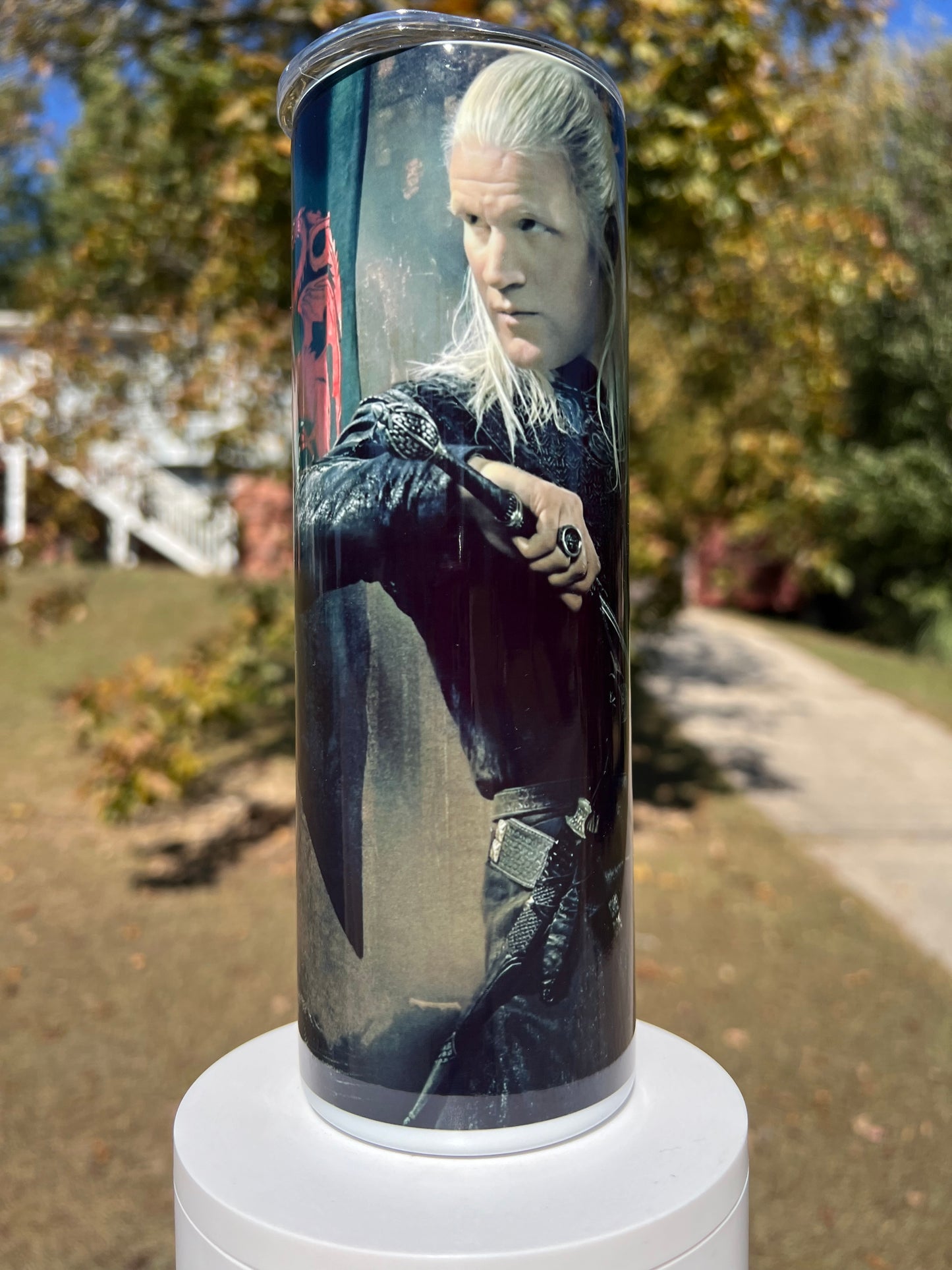 Game of Thrones Targaryen Tumbler 20oz | Daemon & Aemond Cup | Dragon Aesthetic Fantasy Drinkware featuring the design artwork