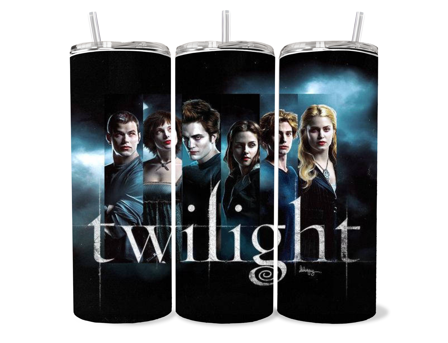Twilight Dark theme stainless steel tumbler cup