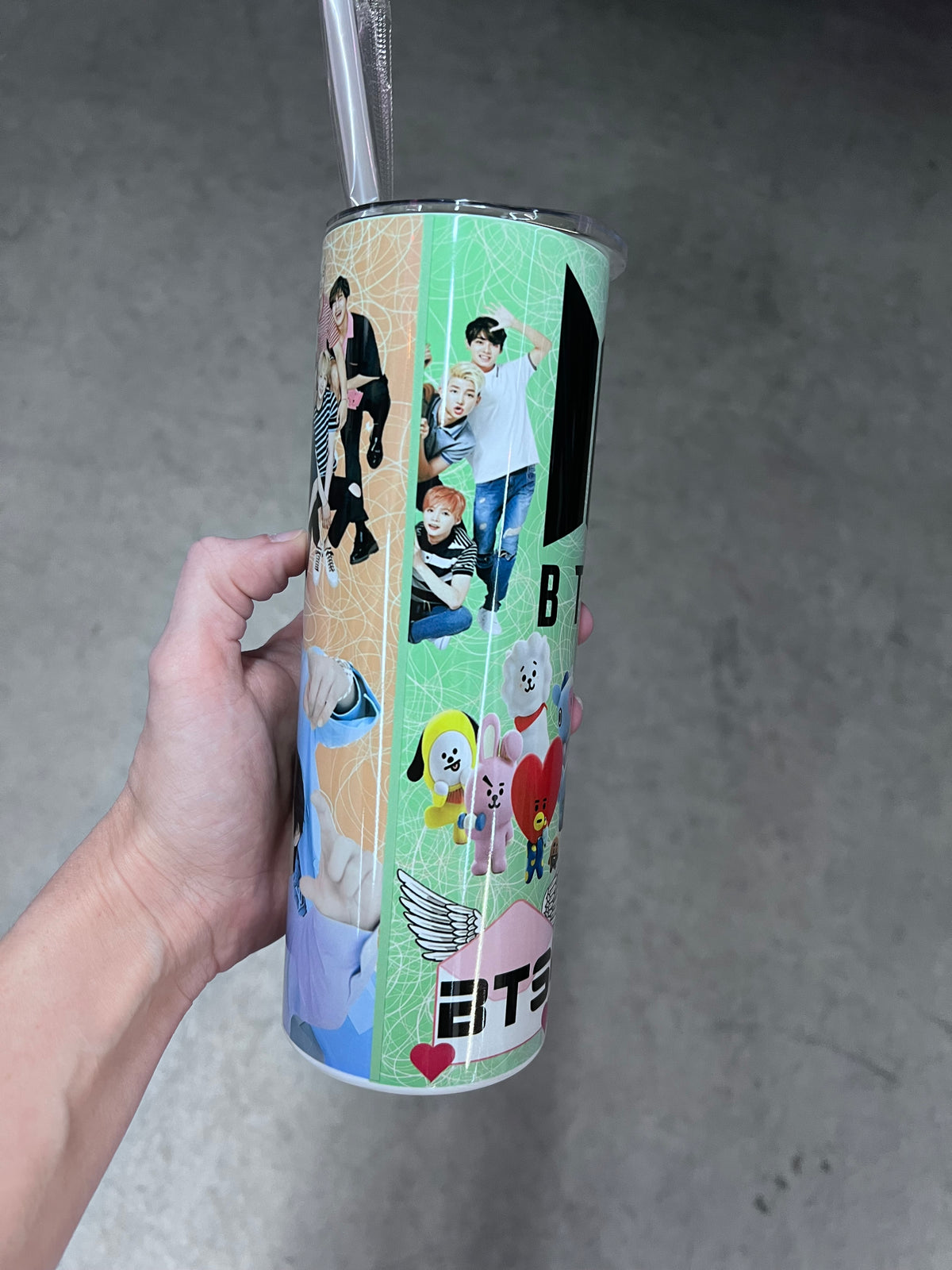 BTS 20oz Tumbler with BT21 Characters | K-Pop Drinkware