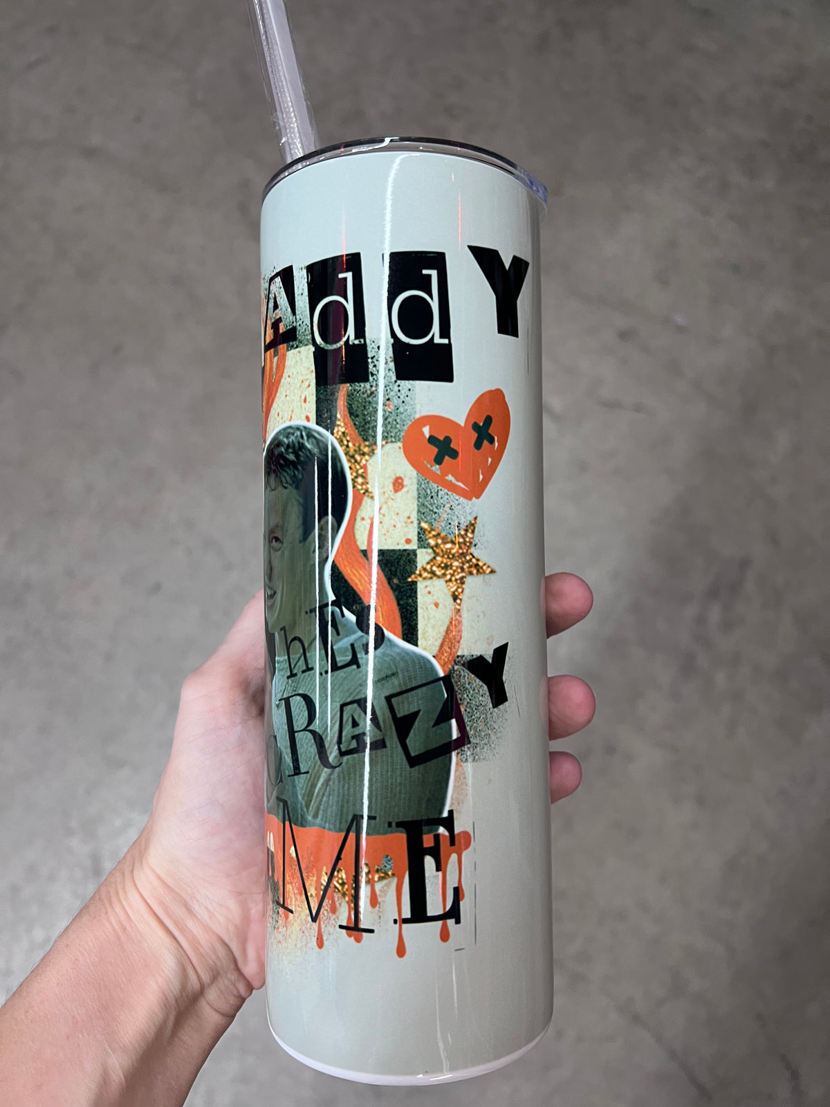 "But Daddy, he loves me " Billy Loomis & Stu Macher Vintage 90s Scream 20oz Skinny Tumbler