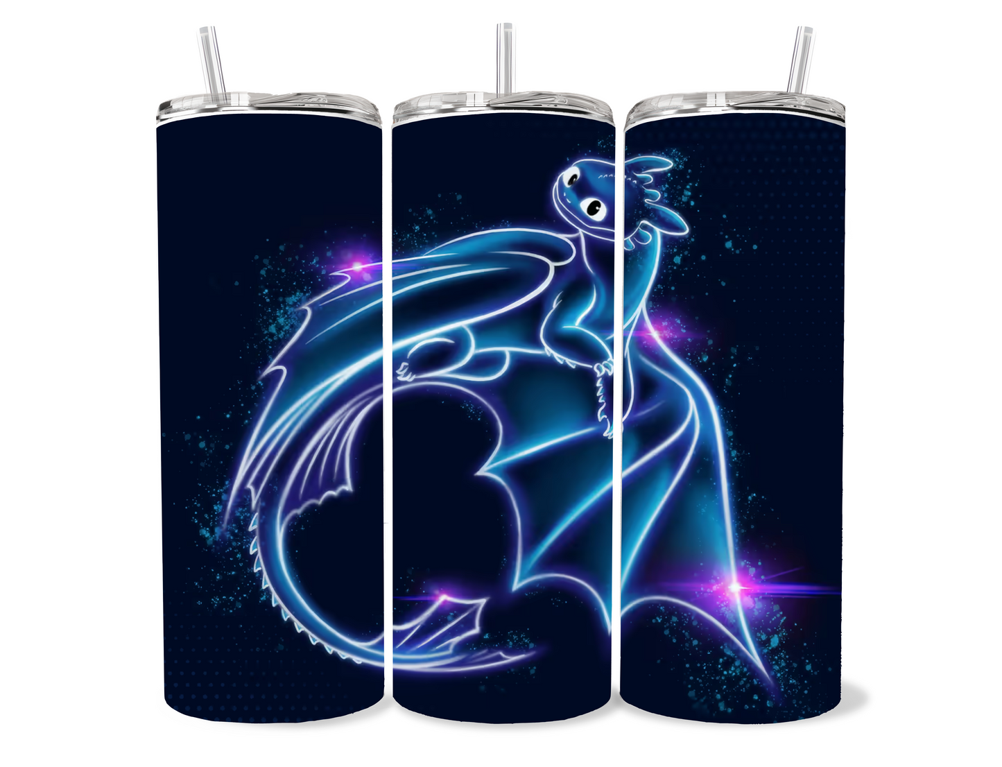 Neon Toothless/ HTTYD tumbler