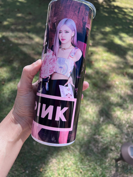 KimTheGrimm BLACKPINK K-Pop idol member photo collage 20oz stainless steel tumbler cup.