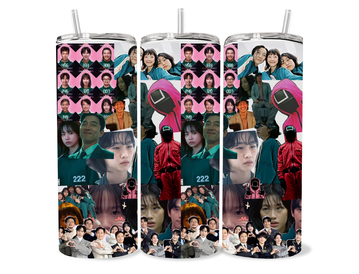 Squid game collage tumbler