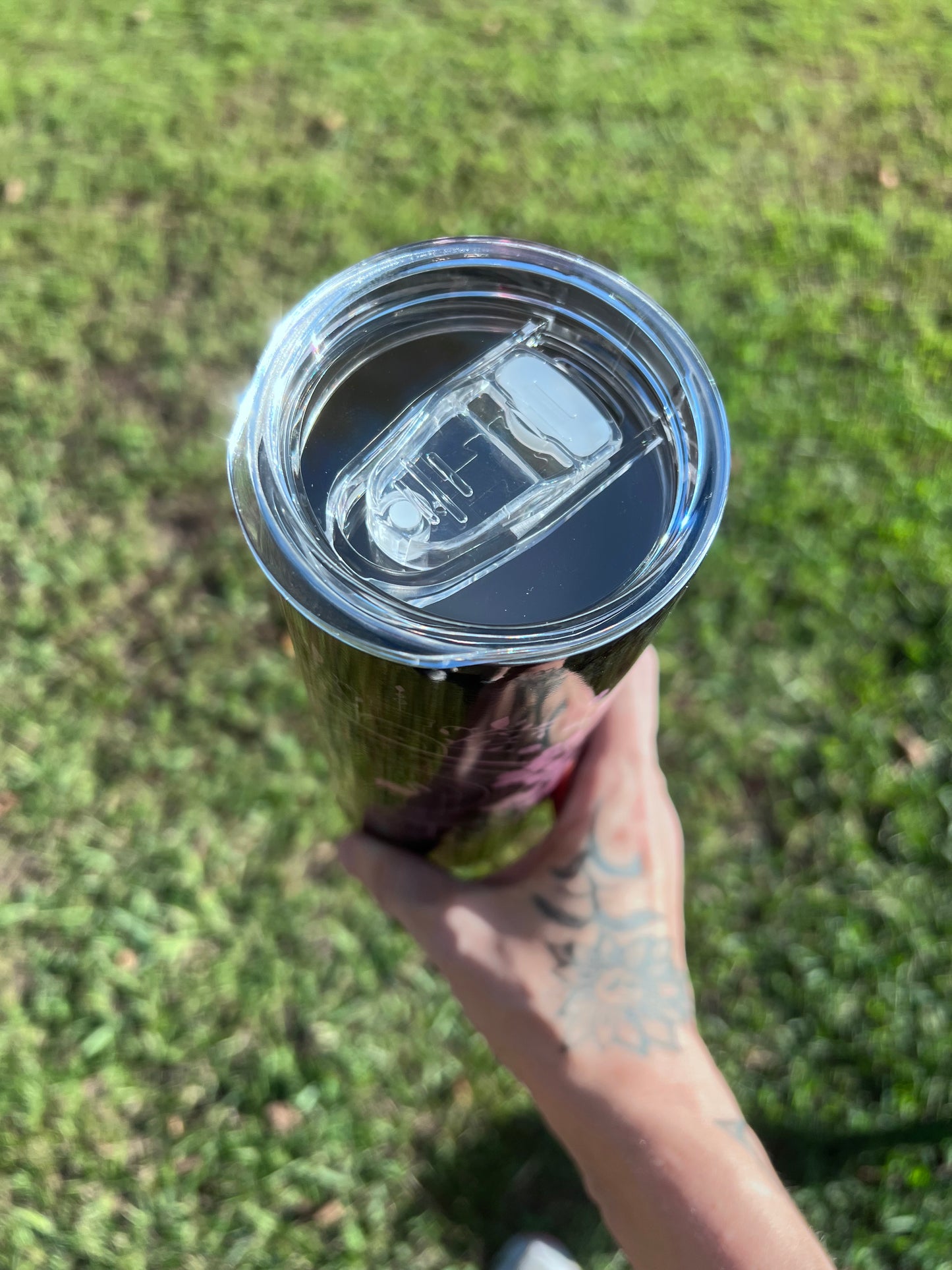 Pink And Black Flamingo/ EIA Token tumbler