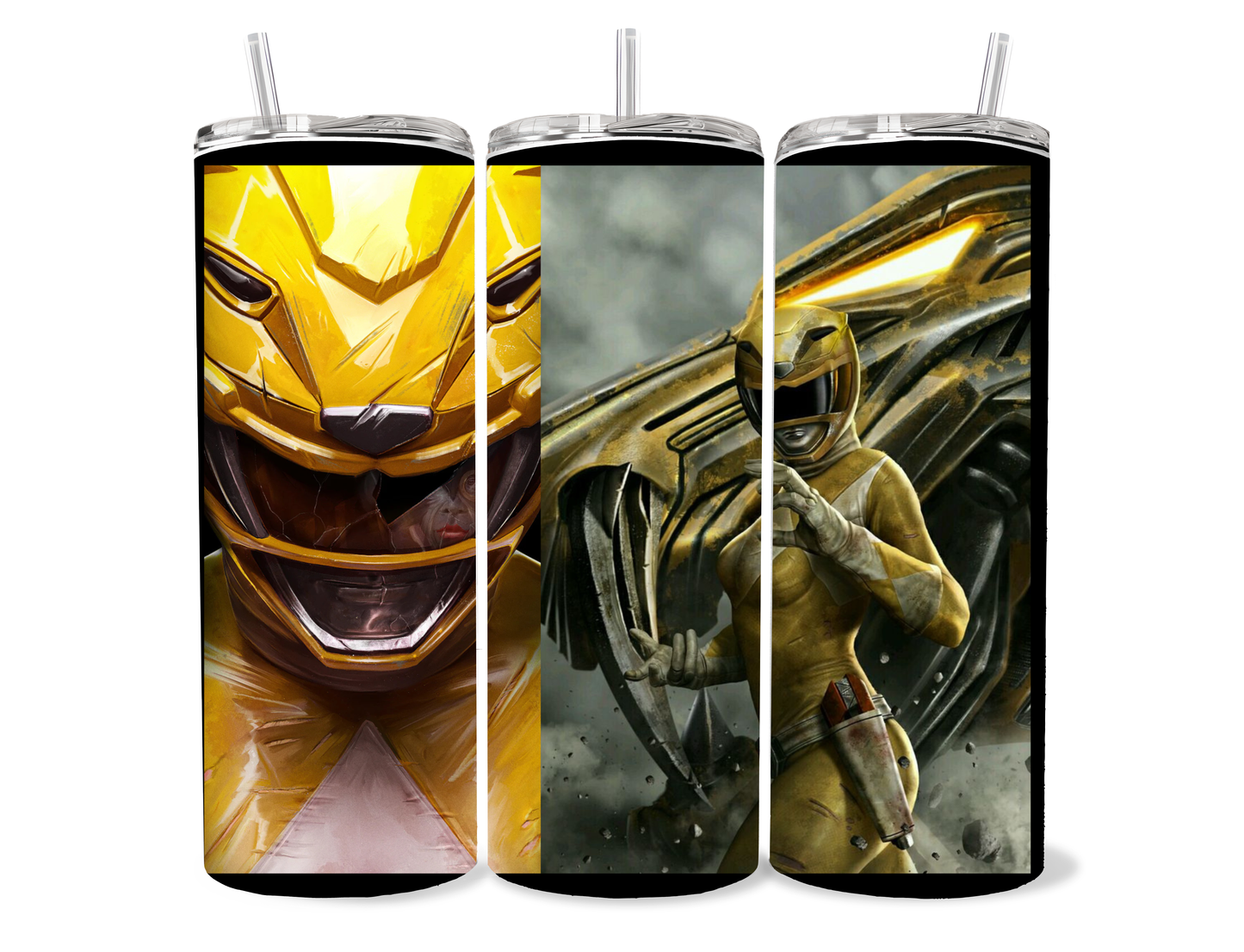 20oz Yellow Power Ranger tumbler - insulated portable drinkware