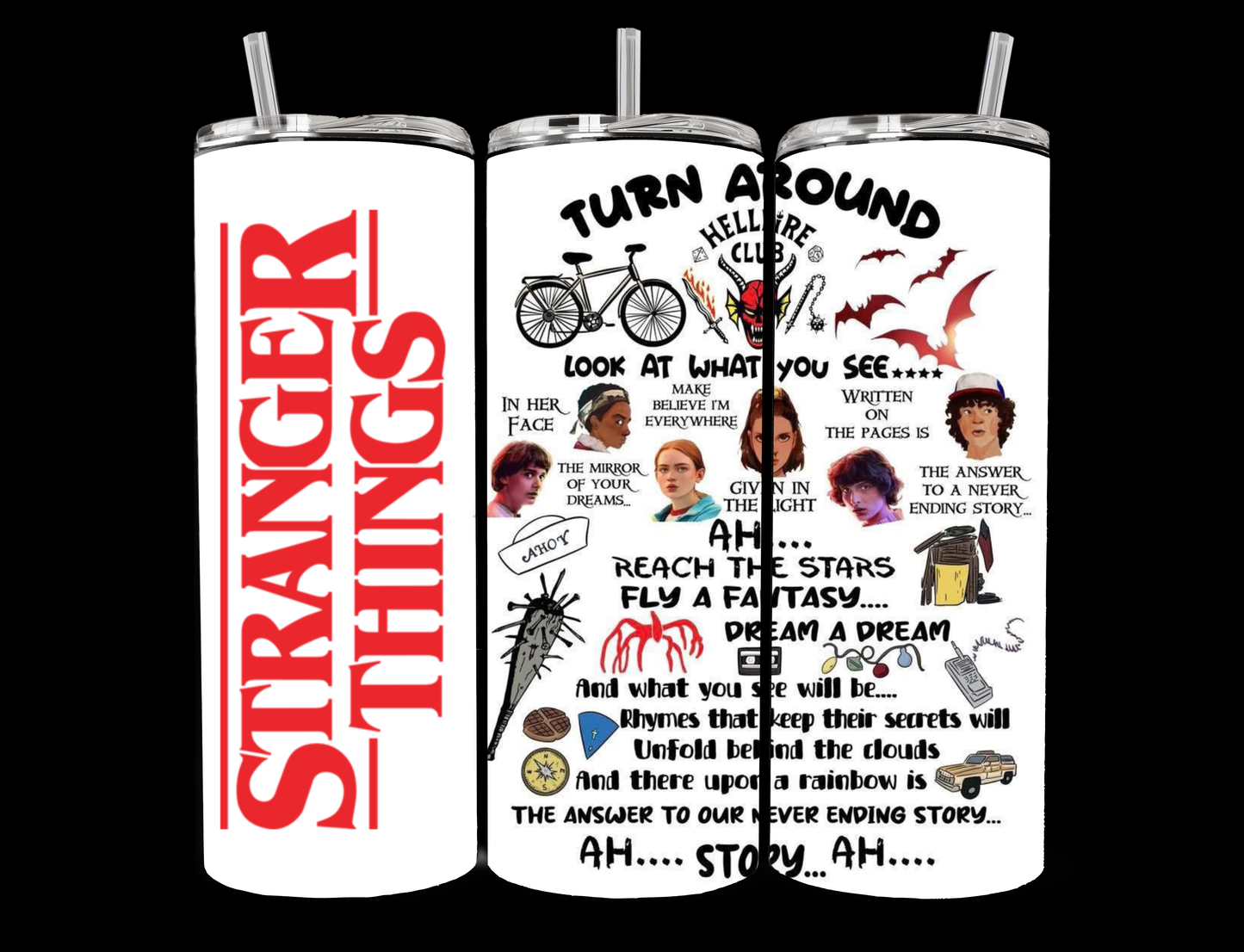 20oz Stranger things Collage tumbler