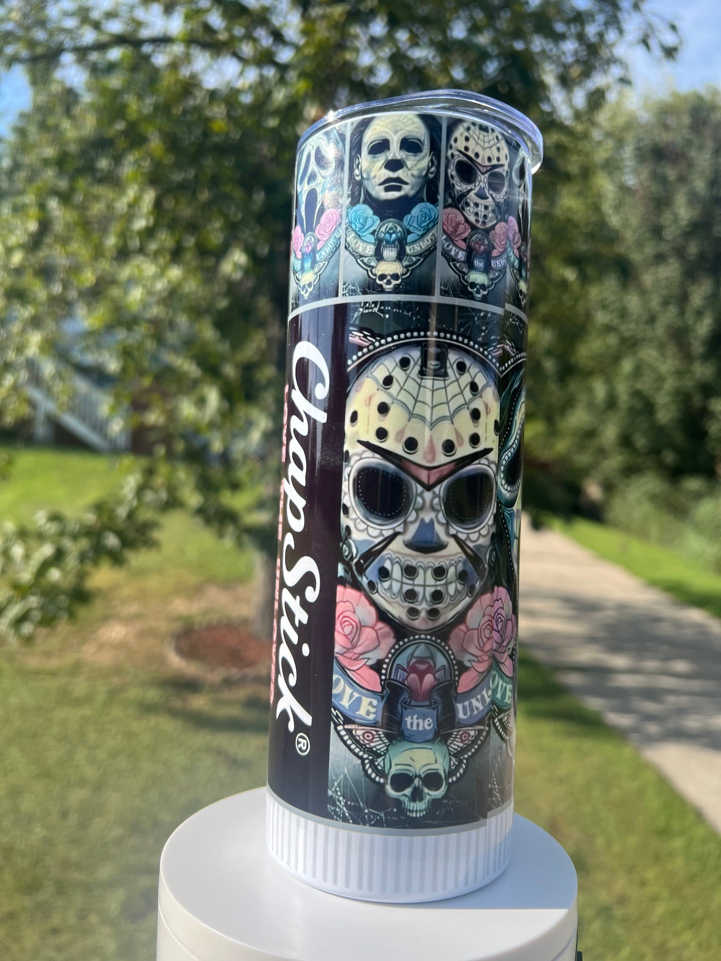 Horror Villian Chapstick tumbler