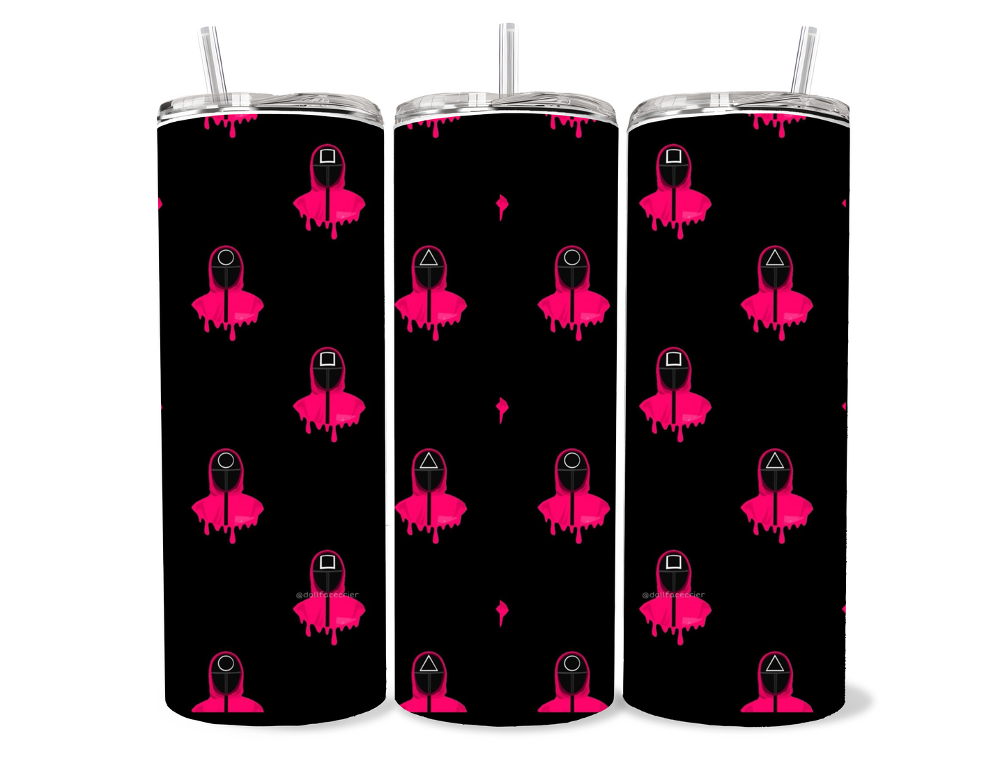 Squid Game Guard Pattern tumbler cup- insulated stainless steel tumbler