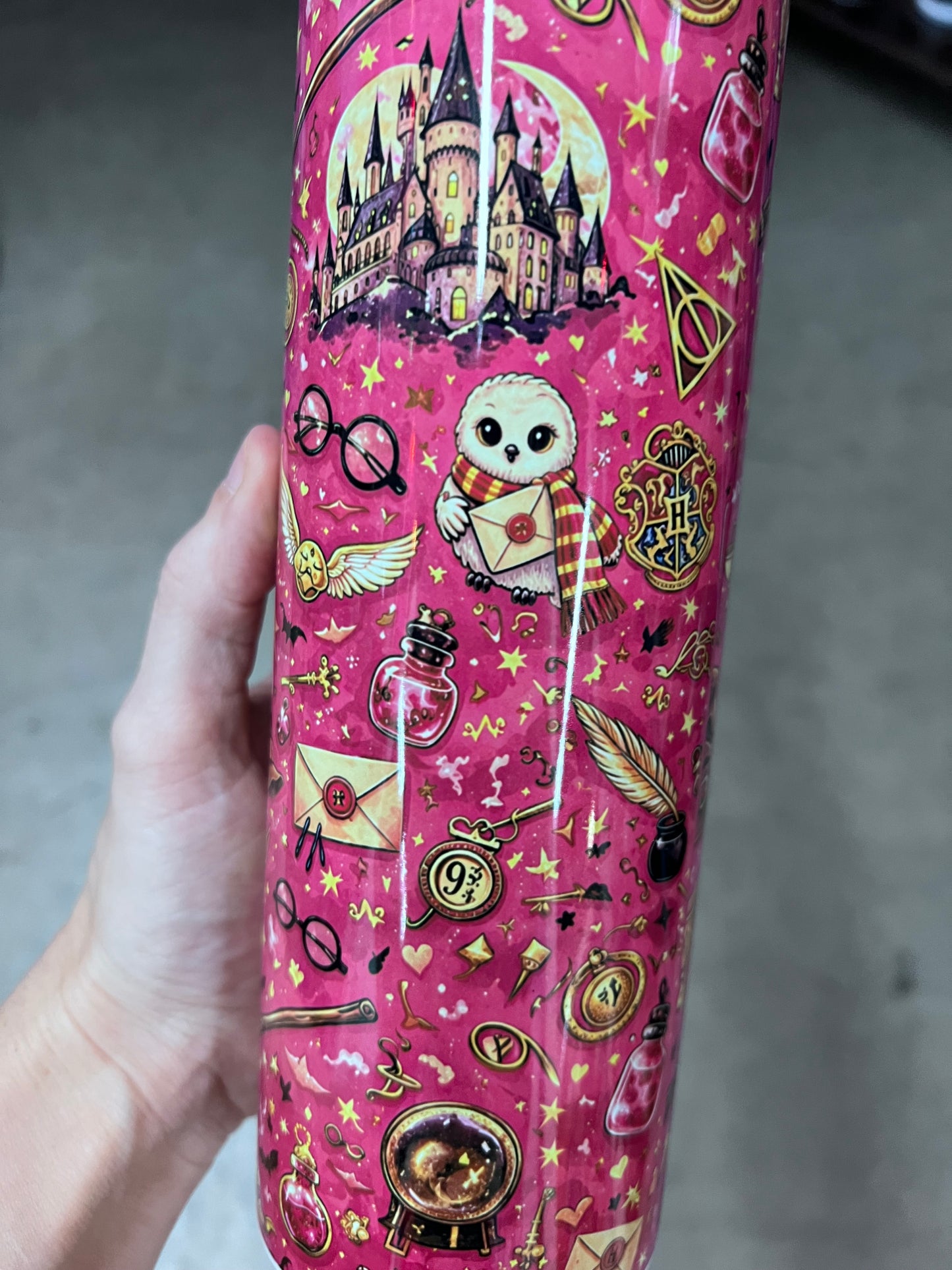 Pink Harry Potter Cute Characters 20oz Tumbler