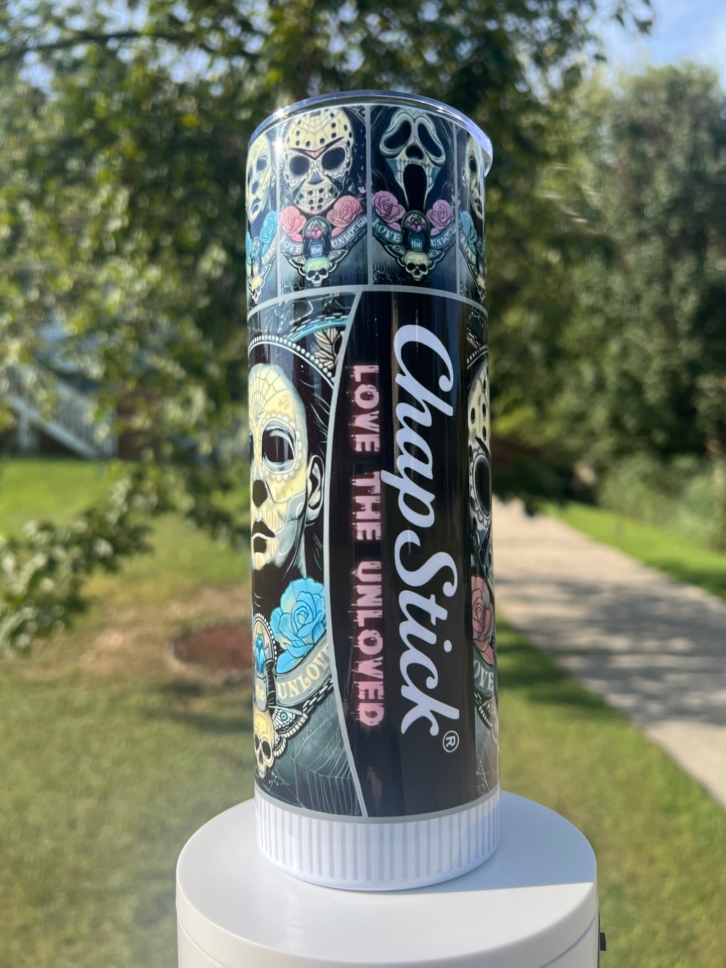 Horror Villian Chapstick tumbler