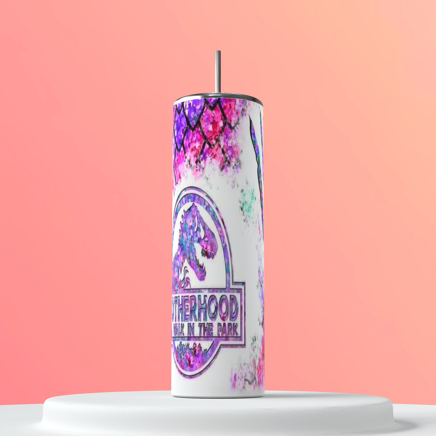 Motherhood Is a Walk in the Park Tumbler featuring motherhood mom life inspired artwork