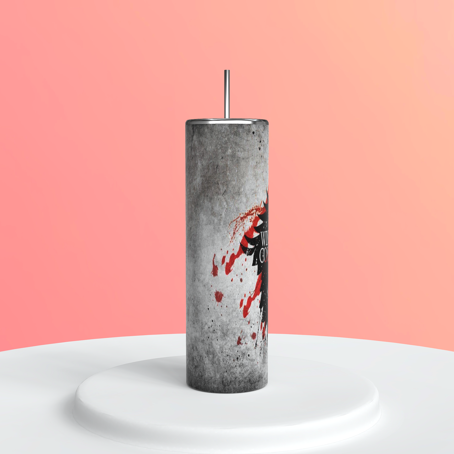 Game of Thrones House Stark Tumbler 20oz | Winter is Coming Cup | Stark Aesthetic Fantasy Drinkware featuring the design artwork