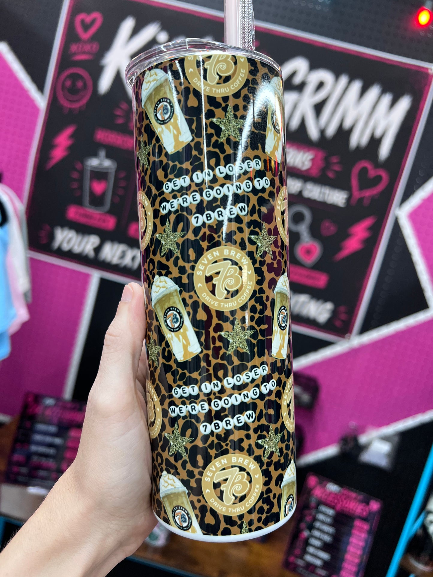 Get in Loser Leopard 7 Brew Tumbler – Animal Print Drive-Thru Coffee Cup