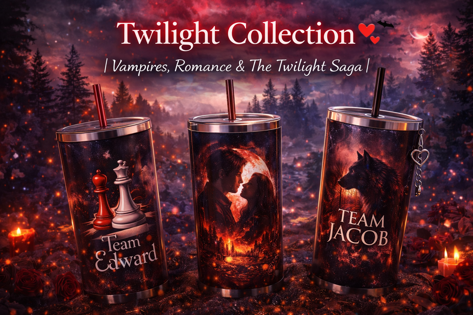 Twilight Tumblers | Vampire Aesthetic Cups