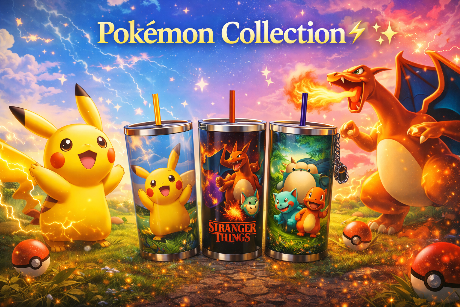 Pokémon Inspired Tumblers & Anime Drinkware ⚡