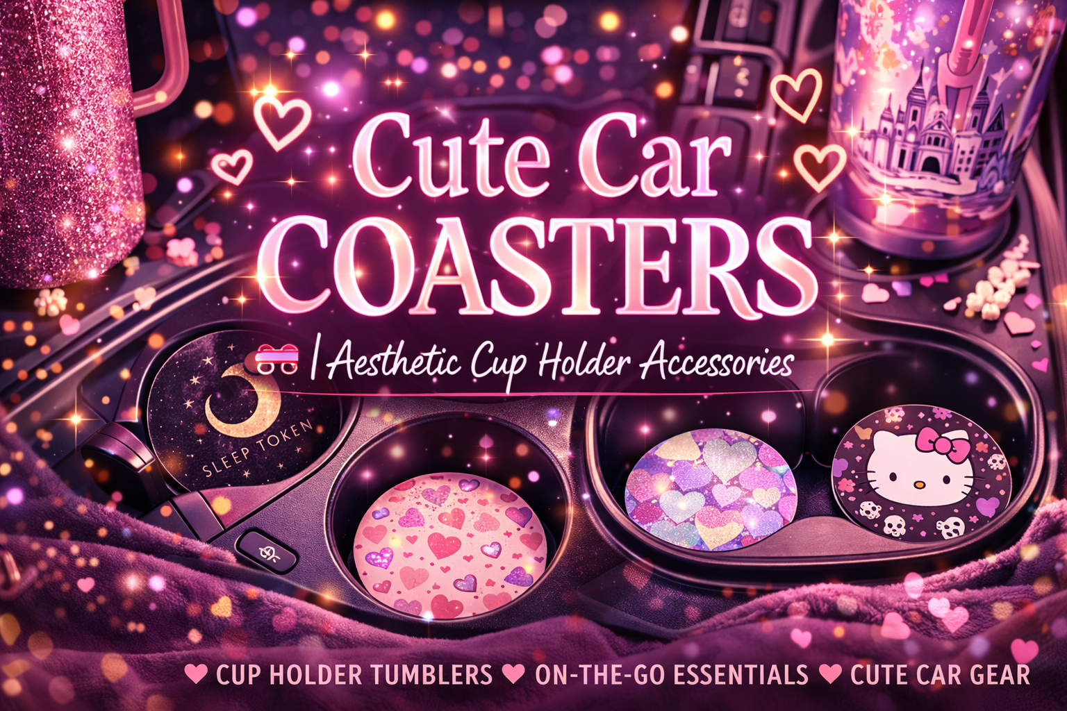 Car Coasters 🚗✨ | Cute & Functional Cup Holder Accessories