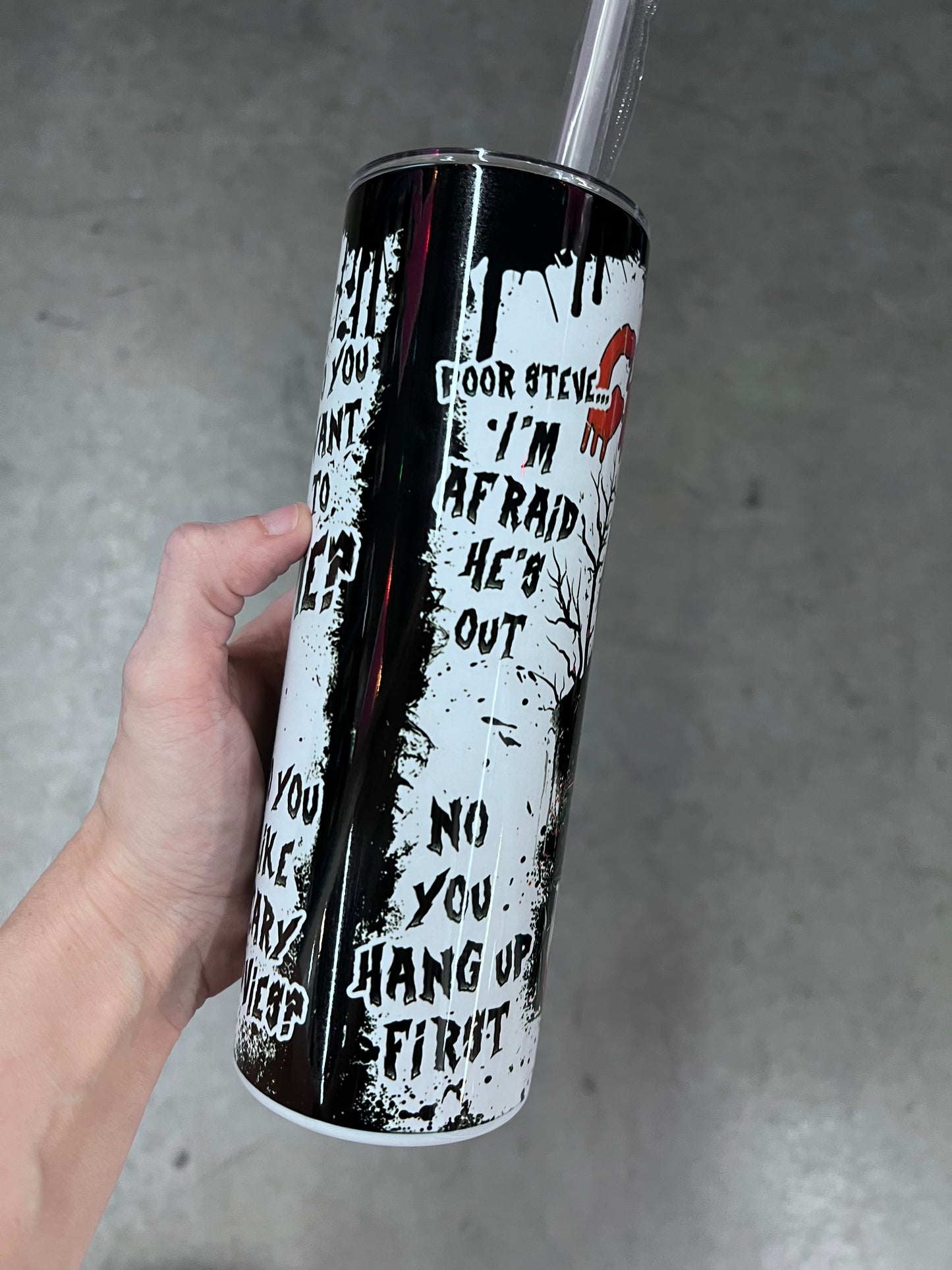 Scream Ghostface Movie Quotes 20oz Skinny Tumbler