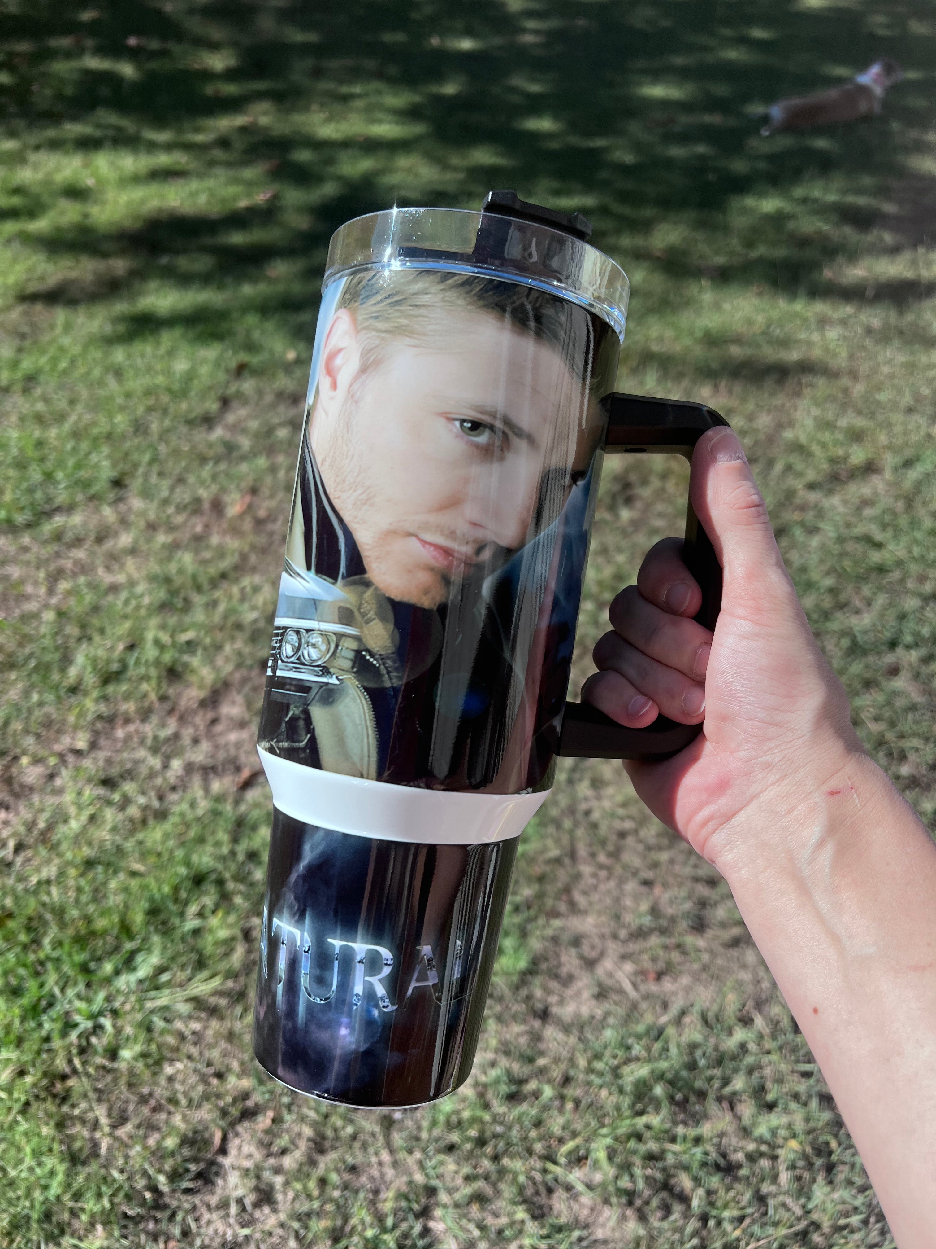 Supernatural Dean Winchester & Baby 40oz Tumbler | Hunter Aesthetic Mega Cup | Dark Fandom Drinkware