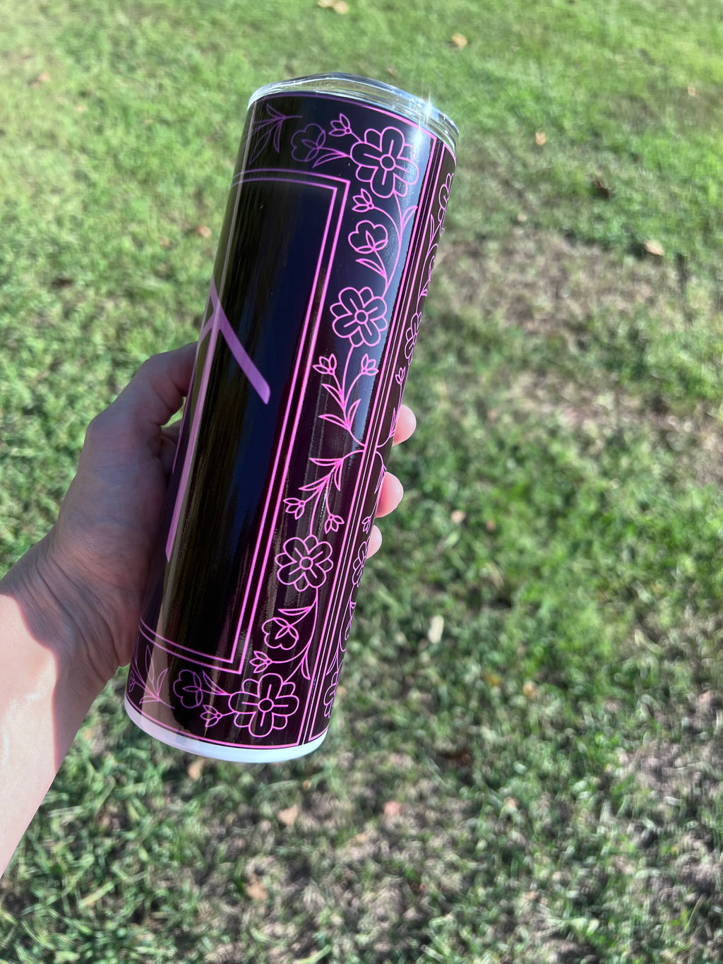 20oz Pink “Sleep T0ken” themed tumbler cup