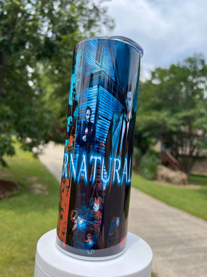 20oz Supernatural Dean & Sam Collage Tumbler featuring supernatural dean sam inspired artwork