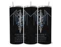 Sleep Token 20oz Skinny Tumbler – Blue Blossom Gothic Cup – Alternative Metalcore Travel Mug – Dark Aesthetic Fan Gift