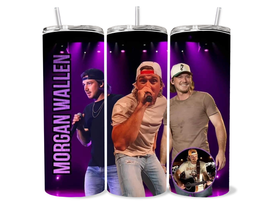 20oz Purple Morgan Wallen Tumbler Cup