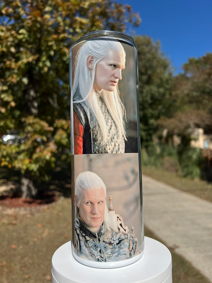 Daemon Targaryen Tumbler 20oz – The Rogue Prince House of the Dragon Cup | Dark Fantasy Dragon Drinkware featuring the design artwork