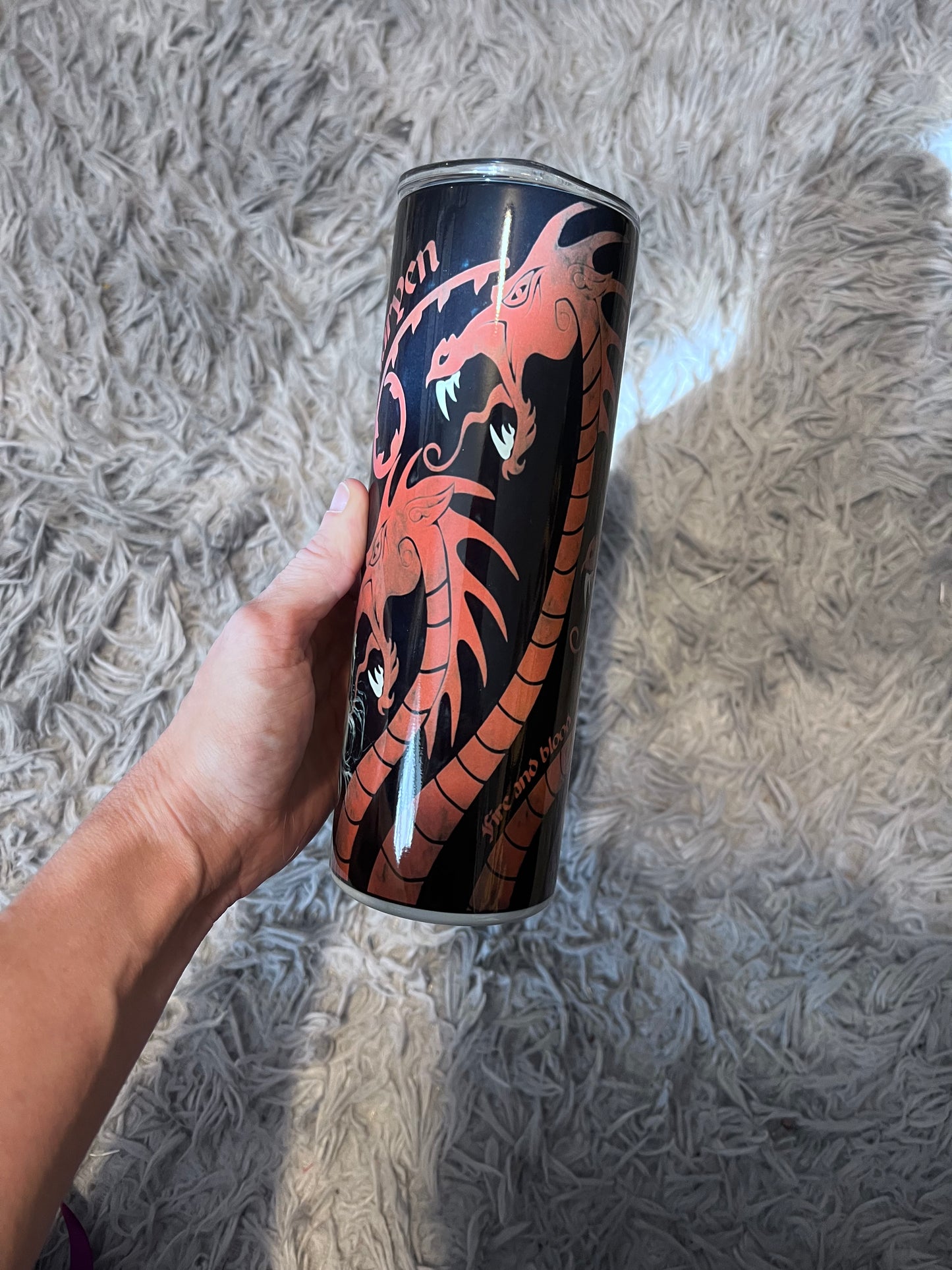 Mother of Dragons: Daenerys Targaryen 20oz Insulated Skinny Tumbler featuring the design artwork