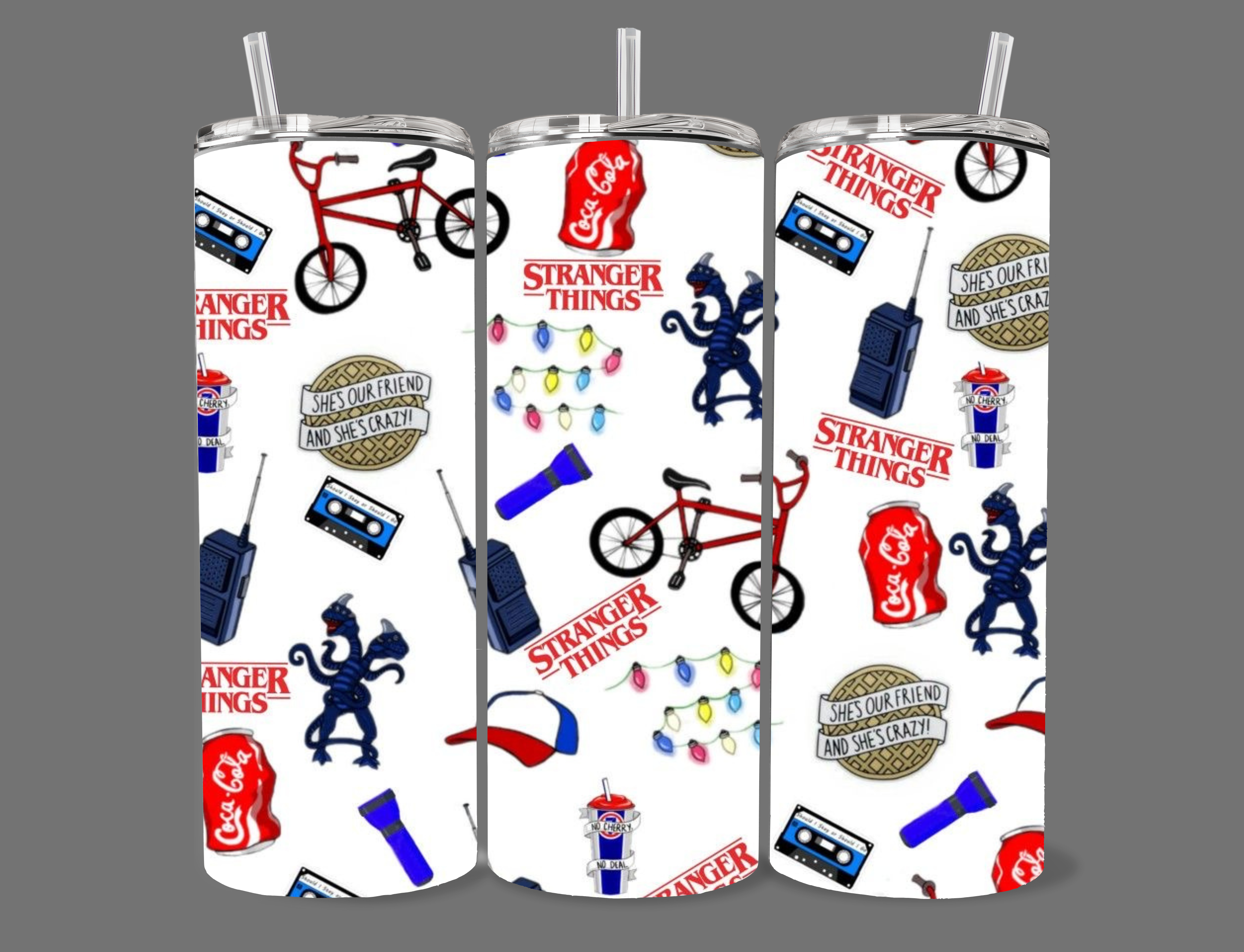 20oz Stranger Things themed tumbler cup