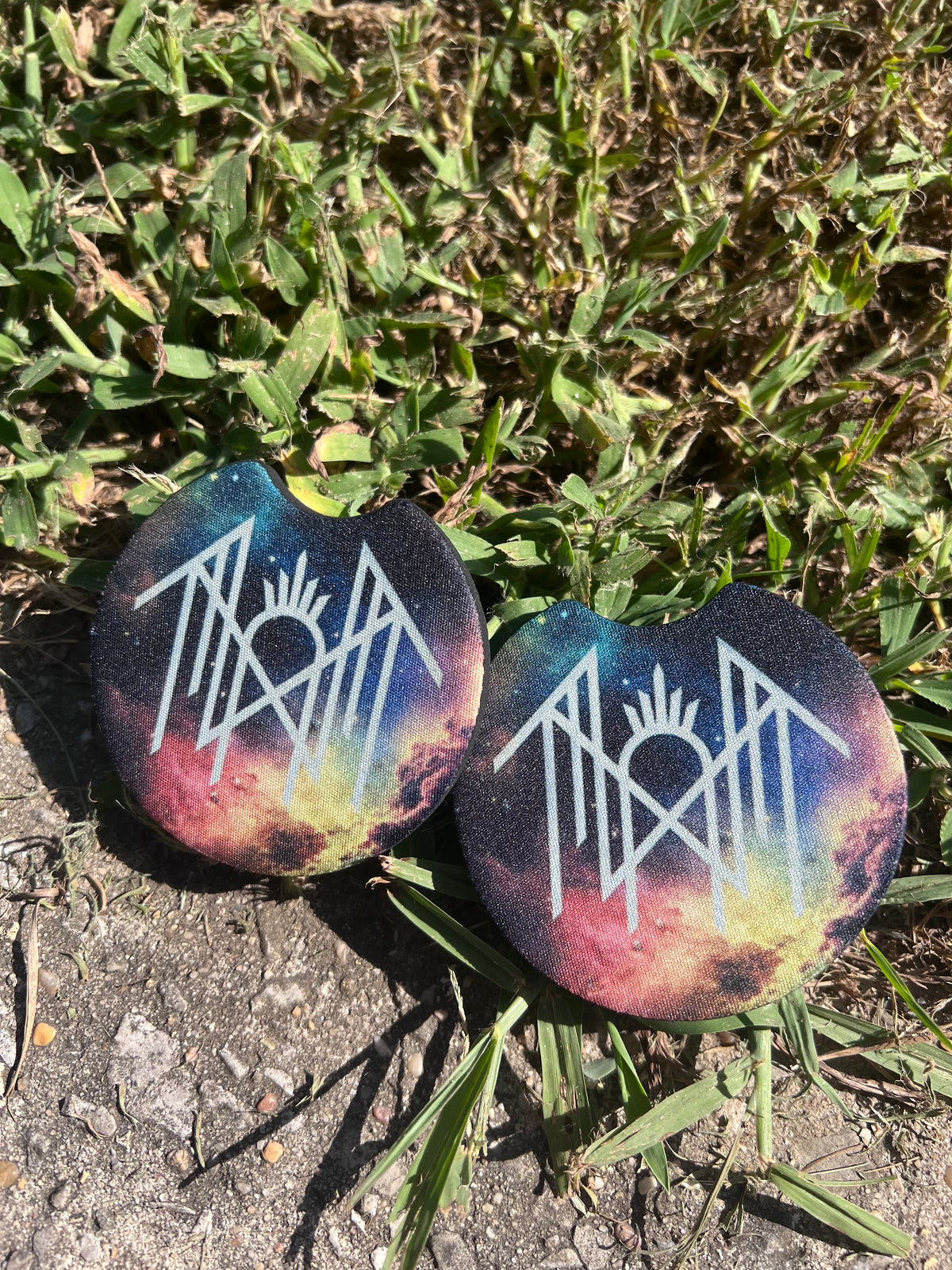 Custom Sleep Token Galaxy Car Coaster Set | Cosmic Logo | Auto Accessories