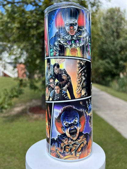 20oz Pennywise IT Movie Tumbler featuring the themed design