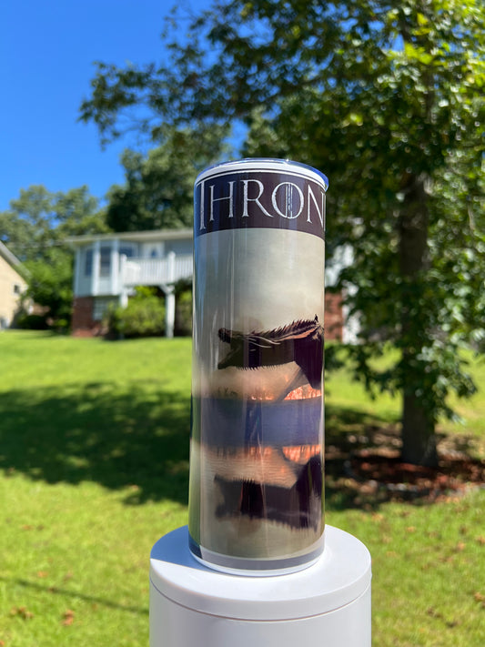 Game of Thrones Dragon Fire 20oz Skinny Tumbler featuring fandom-inspired artwork