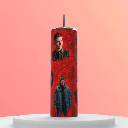 20oz Dean Winchester Comfort Character Tumbler featuring dean winchester comfort character inspired artwork
