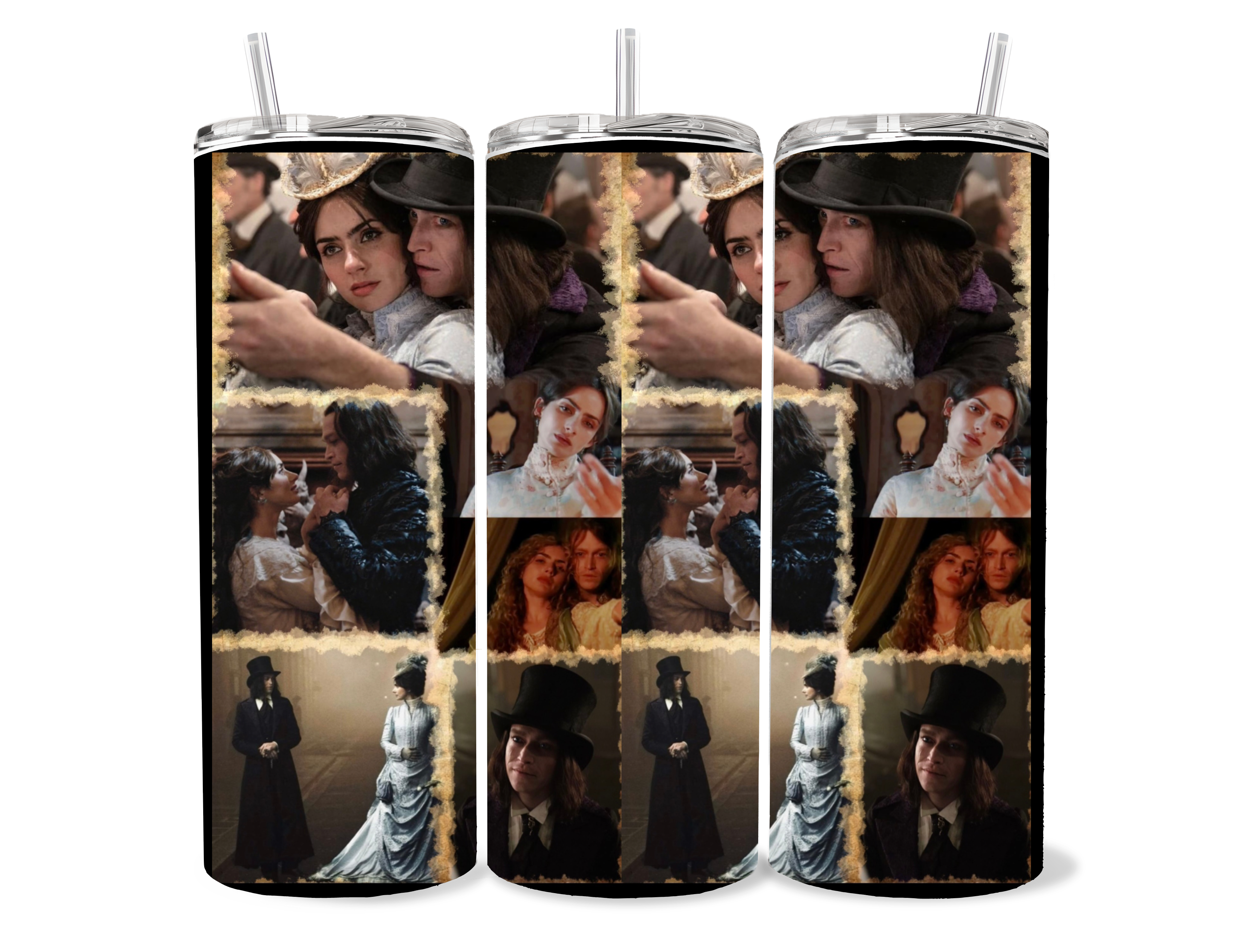 “Dracula: A Love tale “ themed collage tumbler cup