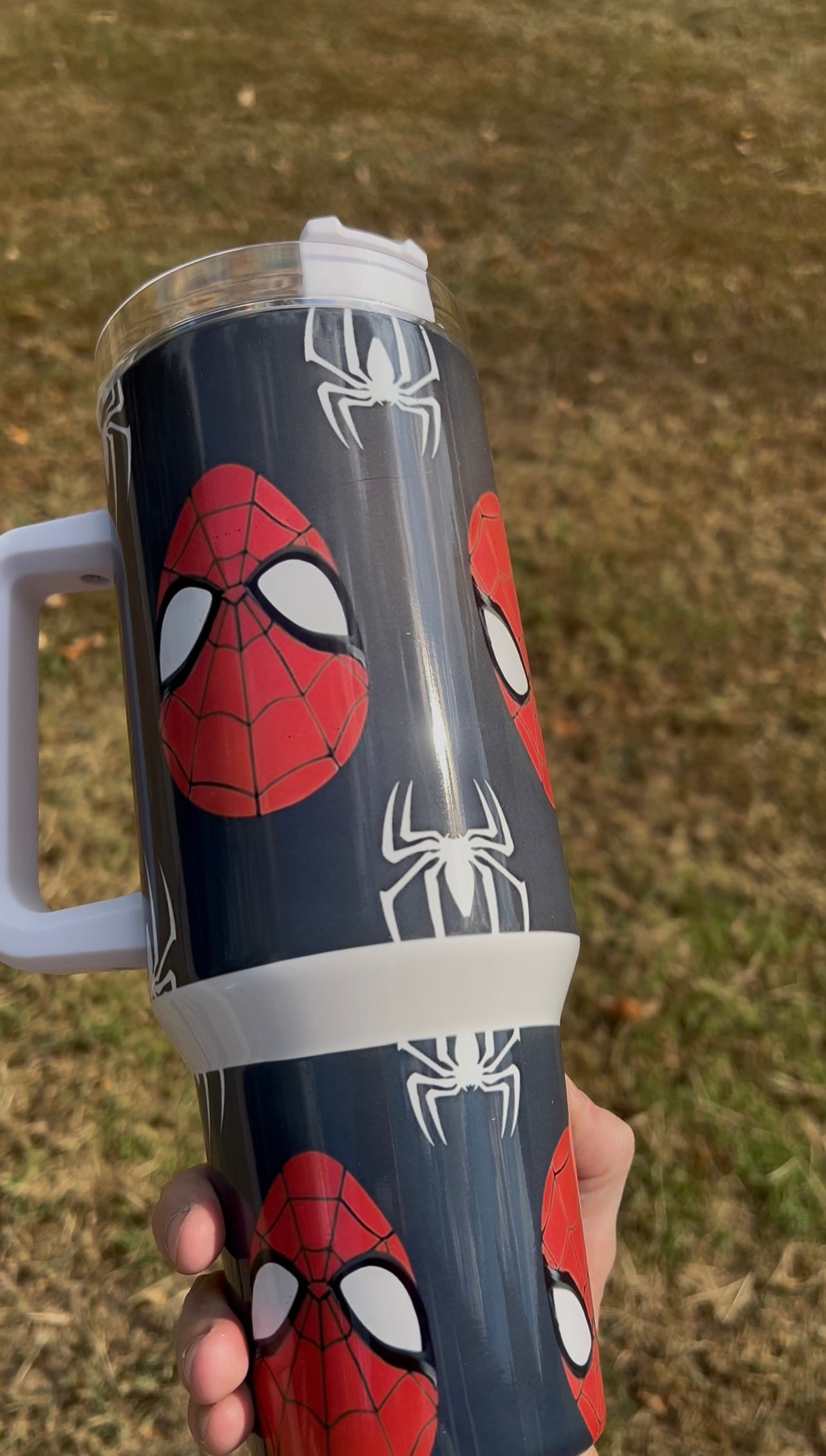 40oz spidey spider style tumbler cup- stainless steel tumbler