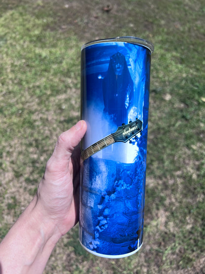 Sleep Token Inspired Guitarist 20oz Skinny Tumbler | Alternative Metal Fan Cup | Gothic Music Lover Gift featuring the design artwork