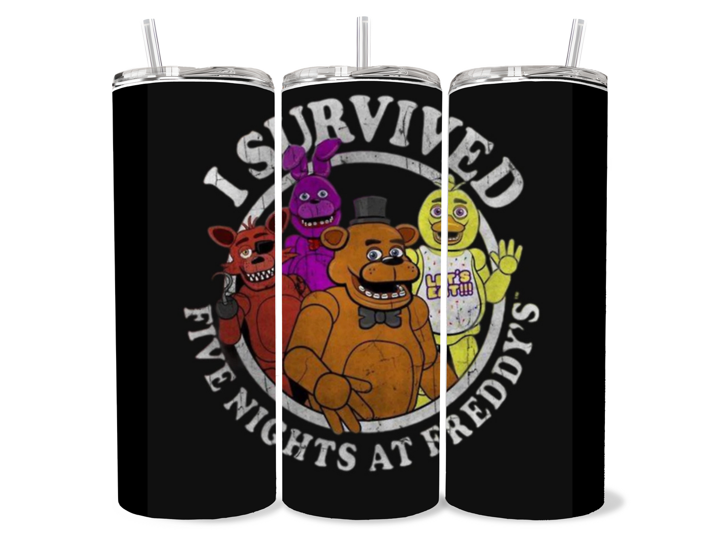 20 oz “I survived” / FNAF tumbler cup