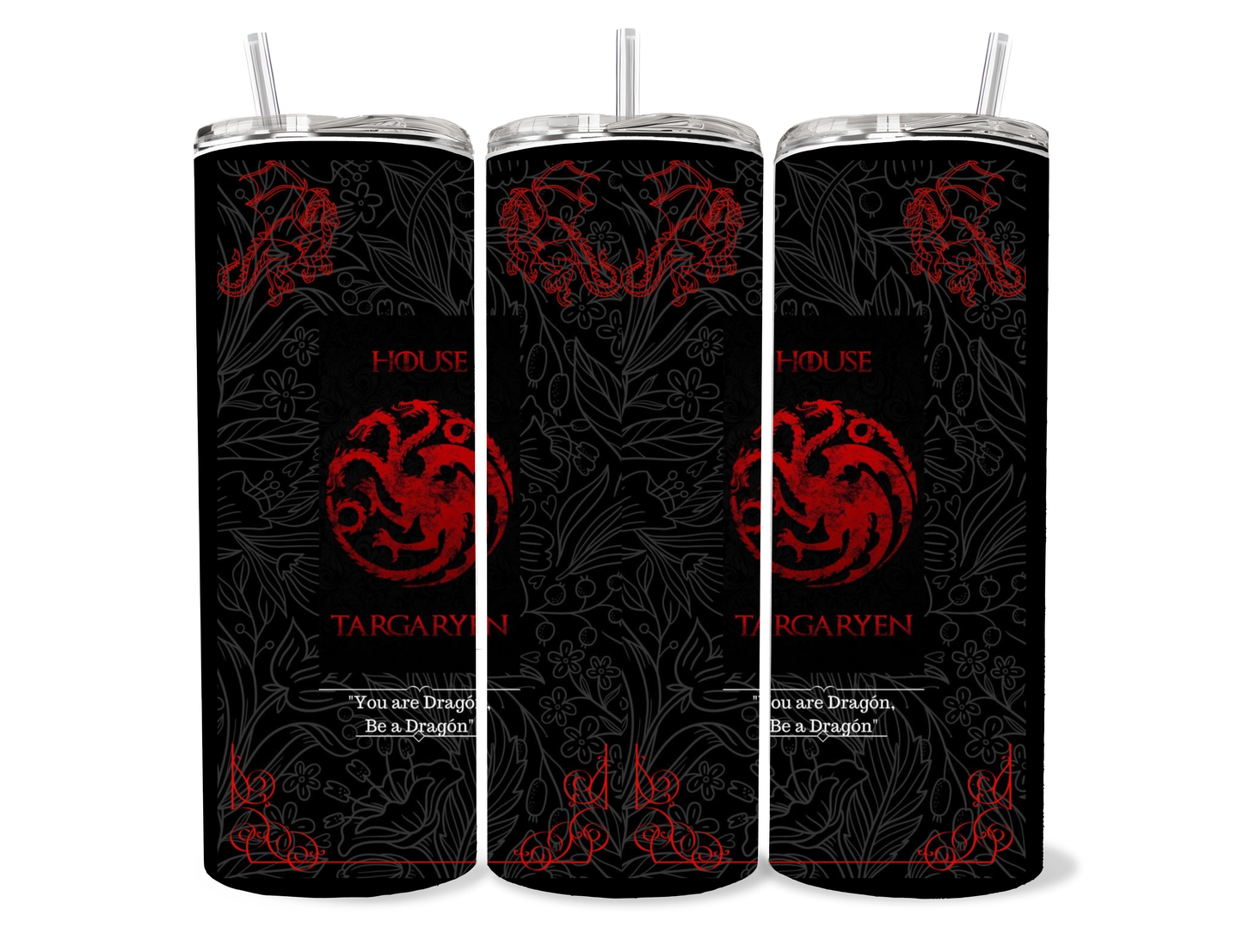 House Targaryen Be a Dragon 20oz Tumbler featuring fandom-inspired artwork