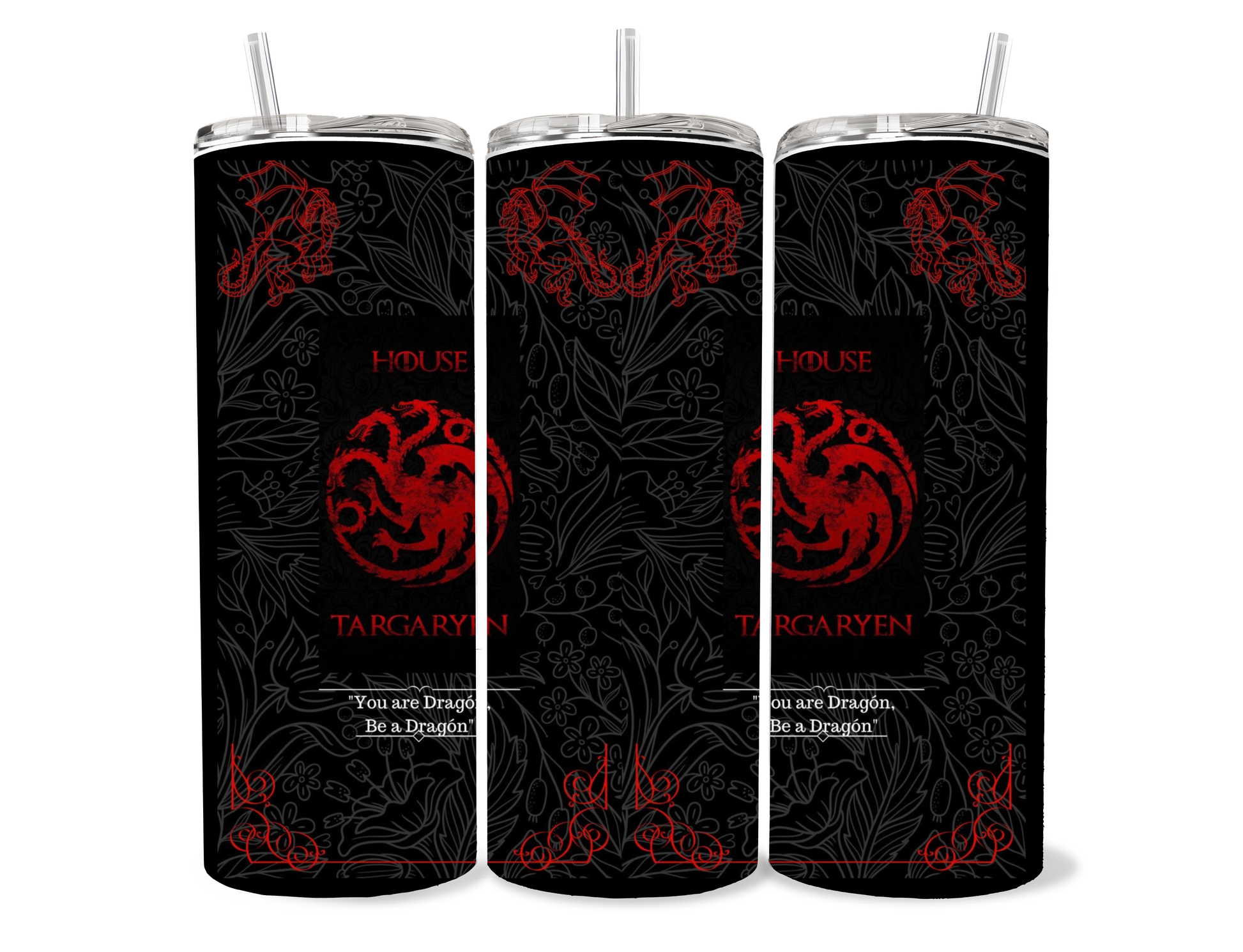 House Targaryen Be a Dragon 20oz Tumbler featuring fandom-inspired artwork