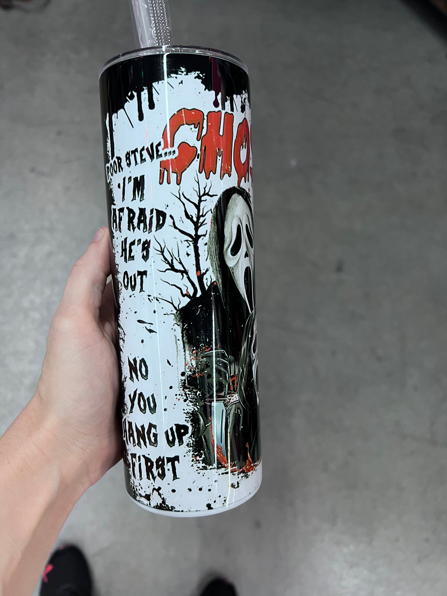 Scream Ghostface Movie Quotes 20oz Skinny Tumbler