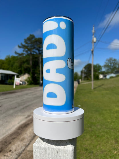 20oz Bluey Dad Tumbler | Dad Life featuring bluey dad inspired artwork