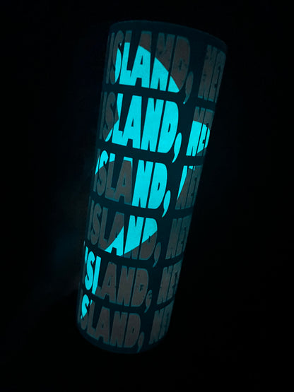 20oz Glow in the Dark Jaws Tumbler | Amity Island featuring jaws and shark movie inspired artwork