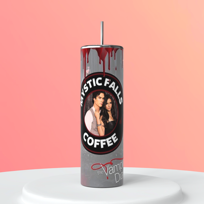 20oz Delena Tumbler | Vampire Diaries featuring damon elena vampire diaries inspired artwork