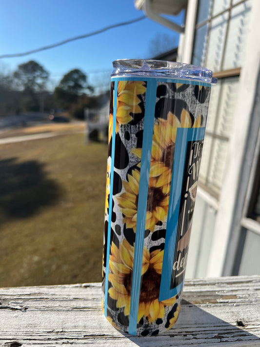 20oz Cow Tumbler | If My Face Doesn't Say It featuring funny cow western inspired artwork