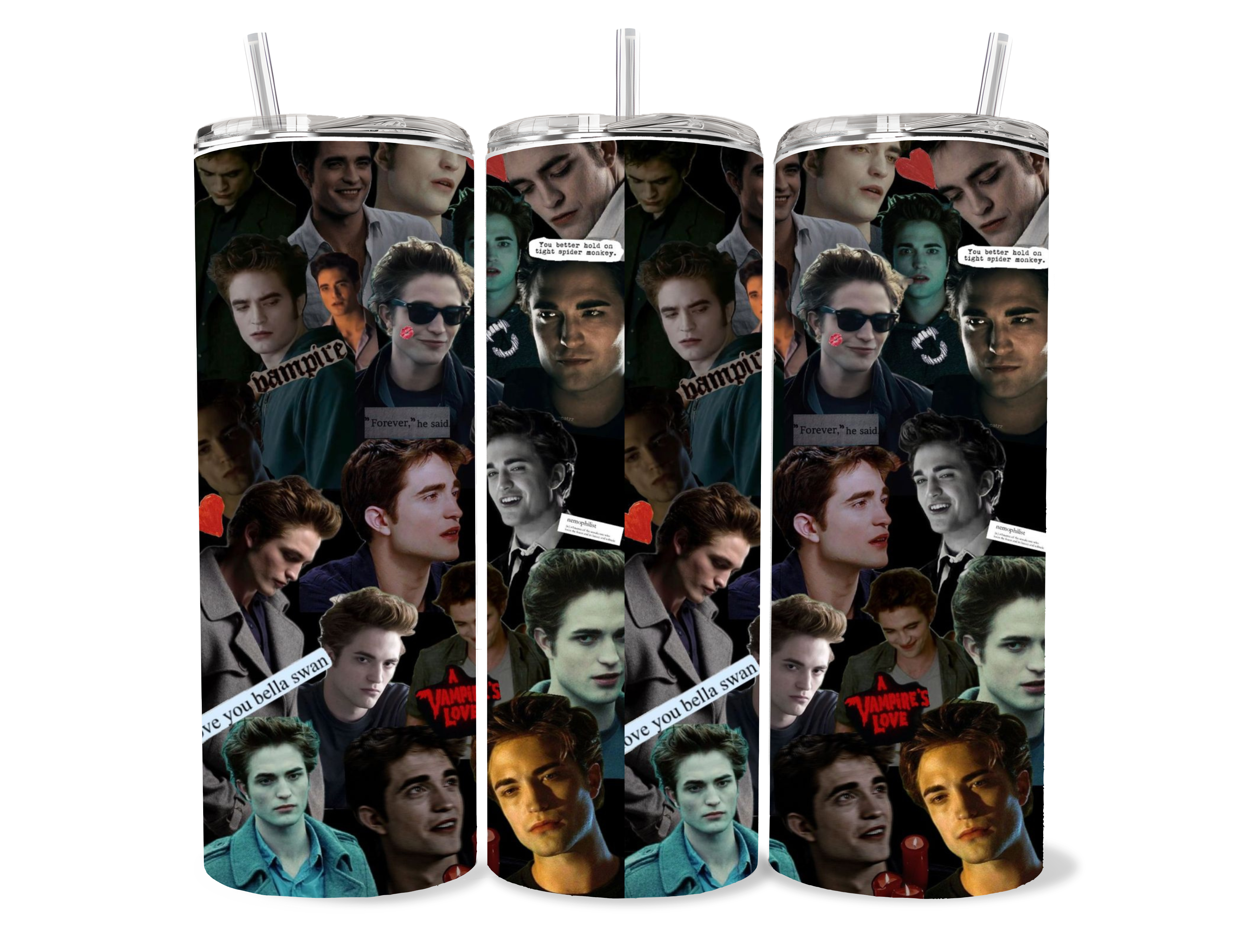 20oz Edward Cullen Collage stainless steel tumbler cup