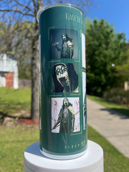 20oz Sleep Token Vessel Emergence Tumbler featuring sleep token gothic metal inspired artwork